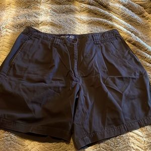 GUC Venezia Navy Blue Flat-Front Single Pleat Dress Shorts 100% Cotton, Size 18